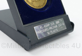 KL Nederlandse leger KL Sportcommissie Kampioenschap 1991 Parcours Militair Cat D 1e plaats medaille in doosje - origineel