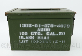 US Army cal.50 Blank M1A1 munitiekist voor 100 Cartridges .50 - 30 x 15,5 x 18 cm - origineel