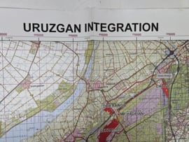 Defensie Uruzgan Integration map september 2008 Afghanistan - 79 x 74 cm - origineel