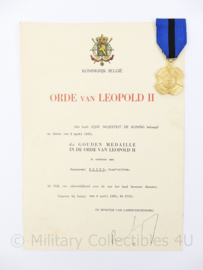 Zeer complete WO1 en Wo2 Belgische oorkonde en medaille set van 1 persoon Nuyts - inclusief Wo2 Duitse documenten - origineel