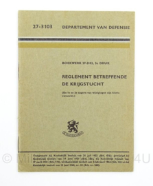 Handleiding Reglement Betreffende de Krijgstucht 3e druk 27-3103 - afmeting 10 x 15 cm - origineel