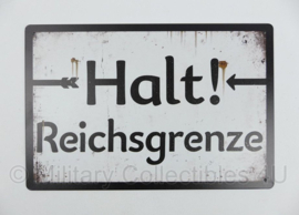 Metalen plaat Halt! Reichsgrenze - 30 x 20 cm