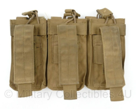 Defensie en Korps Mariniers MOLLE Triple magazin pouch M4 C7 C8 coyote - 24 x 2 x 16 cm -  gebruikt - origineel