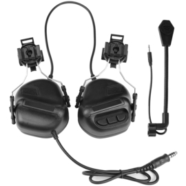 Tactical Headset Microphone Comtac Rail Adapter for FAST MICH Helmet BLACK