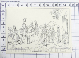 Belgische Rijkswacht bedankkaartje ondertekend door Luitenant-Generaal F. Beaurir - 15 x 10½ cm - origineel