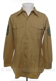 USMC US Marine Corps khaki overhemd lange mouw - rang Staff Sergeant- maat XS of 38 - origineel