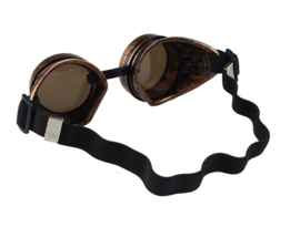 Piloten bril of brommer bril Steampunk bril  - Vintage Copper look met donkere glazen