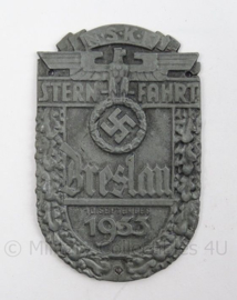 WO2 Duits schild NSKK Sternfahrt 1933 Breslau - afmeting 5,5 x 9 cm - replica