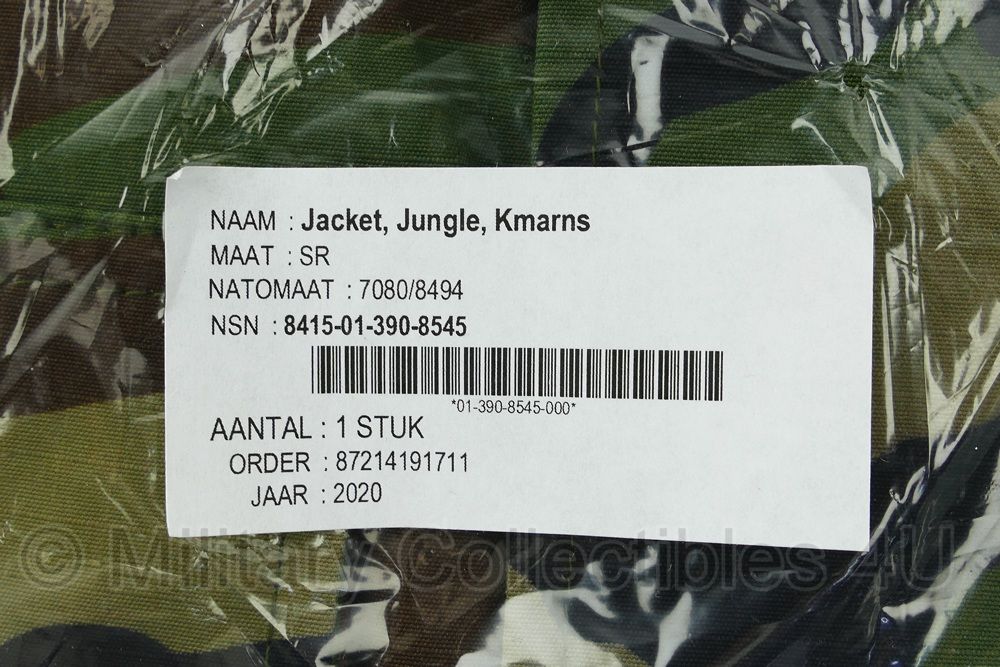 KMARNS Korps Mariniers Jacket Jungle KMARNS - maat 7080/8494 = Small Regular - nieuw in verpakking  - origineel