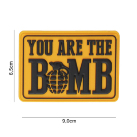 You are the bomb geel/zwart embleem PVC - 6,5 x 9 cm