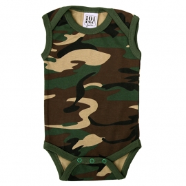 Baby rompertje woodland camo - zonder mouwtjes