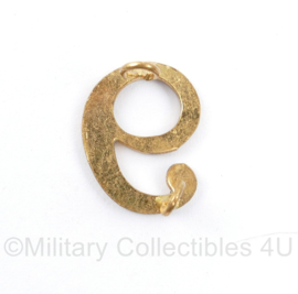 Wo2 Eenheid nummer 6 of 9 metaal - 2 x 1,5 cm - origineel