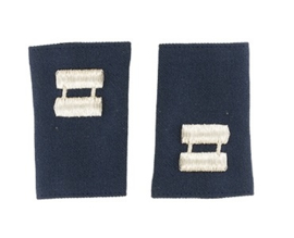 US Navy Dark Blue Captain  schouderstukken epauletten - Class A Wit op blauw - origineel US Army