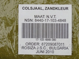 KL Nederlandse leger Colsjaal Gebreid Zandkleur khaki - huidig model - nieuw in verpakking - origineel