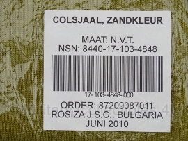 KL Nederlandse leger Colsjaal Gebreid Zandkleur khaki - huidig model - nieuw in verpakking - origineel 