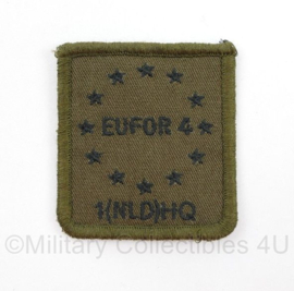 Defensie EUFOR 4 1(NLD)HQ European Union Force 4 borstembleem - met klittenband - 5 x 5 cm - origineel