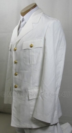 Wit marine uniform jas met gouden knopen - lengte 190 cm. / borstomtrek 96 cm. (maat nr. 43) origineel