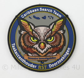 Embleem 3D PVC met klittenband - Caribbean Search Team Taakaccenthouder Doorzoekingen RST - Zeldzaam! - diameter 9 cm - nieuwstaat - origineel