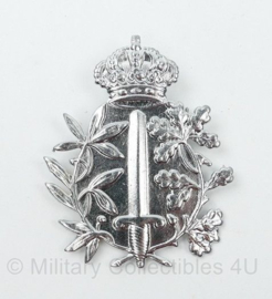 Belgische Politie pet insigne zilverkleurig - 6,5 x 5 cm - origineel