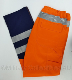 Veiligheidskleding werkjack mét broek blauw oranje reflecterend - maat Medium - NIEUW - origineel
