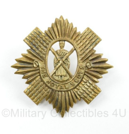 Britse WO2 Britse cap badge Royal Scots - Kings Crown - 5,5 x 5,5 cm - origineel