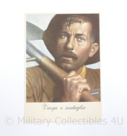 WO2 Italiaanse Cartolina Postale Vange e Medaglia  - 15 x 10,5 cm - origineel