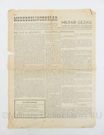 Mededeelingenblad Militair gezag voor de provincie Gelderland 1945 - origineel