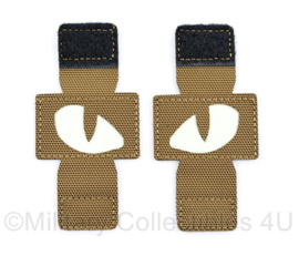 Evil Eye glow in the dark patch PAIR - met klittenband - voor op je cap of MOLLE