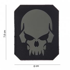 Embleem Pirate Skull - Klittenband - 3D PVC - 7,6 x 6 cm.