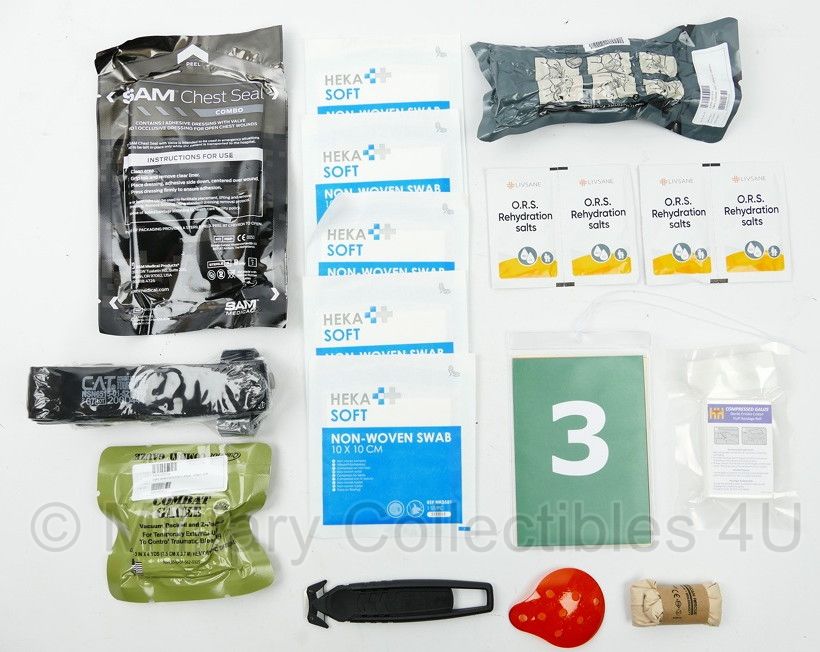 Tactical Combat wound Kit. met oa Tourniquet en Combo chestseal - lang houdbaar 2027