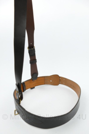 Donkerbruine leren koppel met schouderriem Sam Brown model Waist Belt  - meerdere maten - origineel