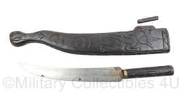 Antiek Afrikaans handgemaakt mes met houten schede - 61 cm - origineel