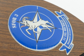 Wandbord SFOR 3 11 NL MECHBAT Regiment huzaren van Boreel - 15 x 1½ x 19 cm - origineel