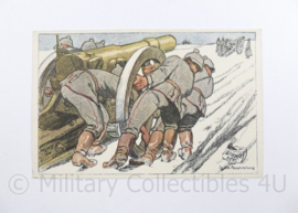 WO1 Duitse Feldpostkarte 1915 ins Feuerstellung  - 14,5 x 9 cm - origineel