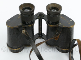 WO1 Britse verrekijker met lederen case - fabrikant Ross London Stereo Prism Binoculars power=6 - origineel