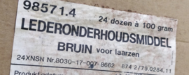 Nederlands leger bruine schoensmeer lederonderhoudsmiddel bruin 100 gram - NIEUW in blik- origineel