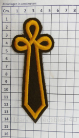 KL Nederlandse leger DT 1960 schouderonderscheidingstekens Beroepsmuzikanten met gele galon PAAR - 13 x 5 cm - origineel