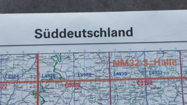 Topografische kaart Süddeutschland 1 : 500 000 - 140 x 110 cm - origineel