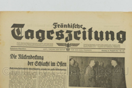 WO2 Duitse krant Tageszeitung nr. 196 23 augustus 1943 - 47 x 32 cm - origineel