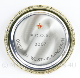 Belgisch leger ABL metalen wandbord Ecos 2007 Oost en West Vlaanderen - diameter 17 cm - origineel