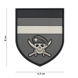 Embleem 3D PVC met klittenband - Bundeswehr Commando Grey 6,5 x 8  cm.