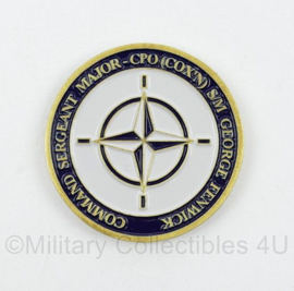 Coin MARCOM NATO Maritime Command Northwood - Command Sergeant Major-CPO COX'N) S/< George Fenwick - diameter 5 cm - origineel