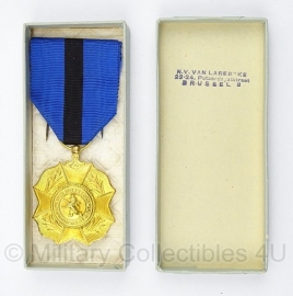 Belgische orde van leopold II gouden medaille - in doosje  - Origineel