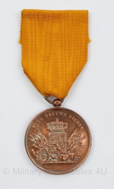 Medaille voor Trouwe Dienst Wilhelmina periode - 9,5 x 4 cm - origineel