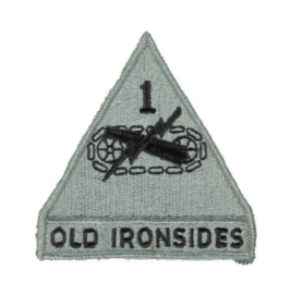 US Army Foliage patch - 1st Armoured Division Old Ironsides   - 11 x 9,5 cm - voor ACU camo uniform - origineel