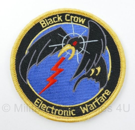 RNLAF Royal Netherlands Air Force Black Crow Electronic Warfare embleem met klittenband - diameter 9 cm - origineel