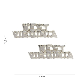 US kraaginsigne PAAR West-Virginia metaal - 1,3 x 4 cm