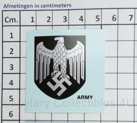 Single Heer / Wehrmacht adelaar decal - enkele decal - 3,3 x 4 cm