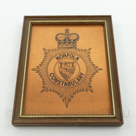 Britse Politie Norfolk Constabulary bord - 15 x 8,5 cm - origineel