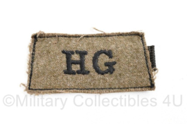 Wo2 Britse HG WW2 Home Guard HG Cloth Shoulder title badge flash enkel - origineel